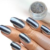 Pó Cromado Chrome Mirror Kaisa Prata Holográfico Pó Cromado Chrome Mirror Kaisa Prata Holográfico