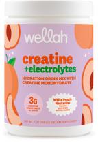 Pó de Creatina e Eletrólitos Wellah Pêssego Branco 195g Pó de Creatina e Eletrólitos Wellah Pêssego Branco 195g