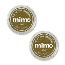 Pó de Embossing Glitter Ouro Platina Mimo - 2 Unidades
