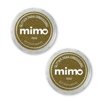 Pó de Embossing Glitterizado Prata Champagne e Ouro Platinum - Mimo - 2 Unids