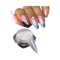 Pó De Glitter Branco Pérola Para Arte De Unhas, Pigmento Espelho Shell Com Efeito Cromado Aurora Pó De Glitter Branco Pérola Para Arte De Unhas, Pigmento Espelho Shell Com Efeito Cromado Aurora