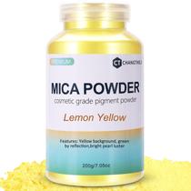 Pó de mica, 7,05 oz (200 g), pigmento de pó de mica amarelo-limão para resina epóxi, gloss labial, tinta automotiva, tingimento, fabricação de sabão, esmalte de unhas, resina epóxi, fabricação de velas, bombas de banho