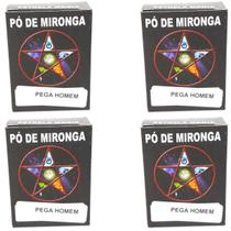 Pó de Mironga Pega Homem Ritual Sedução Atração Kit 4 Und