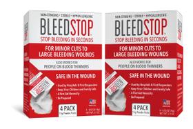 Pó de primeiros socorros BleedStop para coagulação sanguínea 15g (pacote com 4)