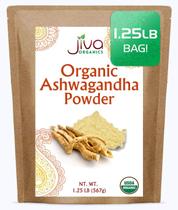 Pó de raiz de ashwagandha Jiva Organics 567 g (20 onças) sem glúten