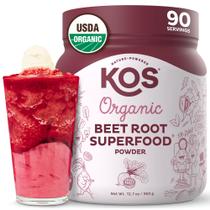 Pó de raiz de beterraba KOS Organic 90 porções com certificação USDA