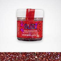 Po Decoracao Fab Glitter Holografico 5g Vermelho