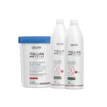 Pó Descolorante Dust Free 400g + 02 Oxidante 06 + 30 Volume Itallian Color - Itallian Hairtech