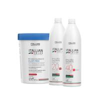 Pó Descolorante Dust Free 400g + 02 Oxidante 20 + 40 Volume Itallian Color - Itallian Hairtech