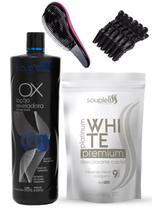 Pó descolorante Platinum White e Oxigenada Souple Liss a Escolha