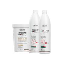 Pó Descolorante Premium 400g + 02 Oxidante 30 + 40 Volume Itallian Color - Itallian Hairtech