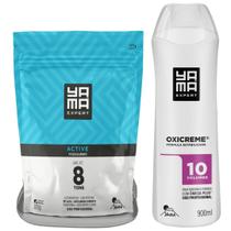 Pó Descolorante Tradicional + Oxigenada 900ml Grande Profissional 8 Tons Yama 300g - Monte Seu Kit Pó Descolorante Tradicional + Oxigenada 900ml Grande Profissional 8 Tons Yama 300g - Monte Seu Kit