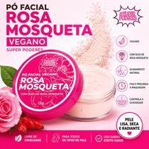 Pó Facial Vegano Rosa Mosqueta Super Poderes Solto Matificante Controle da Oleosidade