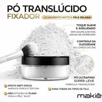 Pó Fixador Translúcido Rosado Makie 12g Controle de Oleosidade Efeito Soft Focus Pó Fixador Translúcido Rosado Makie 12g Controle de Oleosidade Efeito Soft Focus