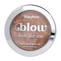 Pó Iluminador e Bronzer Ruby Rose Baked Blow Feels Like Sun BFS30 9g Pó Iluminador e Bronzer Ruby Rose Baked Blow Feels Like Sun BFS30 9g