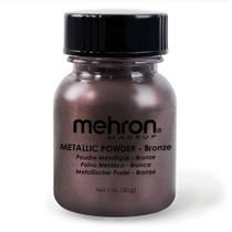 Pó metálico de maquiagem Mehron Metallic Chrome 21g Bronze
