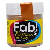 Pó para decoração dourado rose metalico 5g Fab