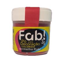 Pó para decoração vermelho rubi 3g Fab