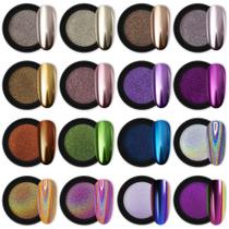Pó para Unhas Artdone Chrome Glitter - 16 Potes de 1g