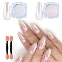 Pó para unhas Artdone Chrome White Pearl e Red Pearl, potes de 2g Pó para unhas Artdone Chrome White Pearl e Red Pearl, potes de 2g