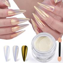 Pó para Unhas editTime Moonlight Cromo Pérola Branca 1,8g