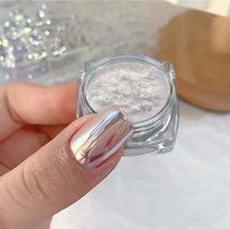 Pó para Unhas GJNL Efeito Espelho Branco Pérola Cromo Pó para Unhas GJNL Efeito Espelho Branco Pérola Cromo
