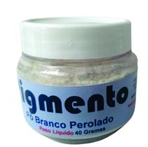 Pó Perolado Mica Pigmento branco pote com 40 gramas