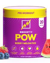 Pó pré-treino EBOOST POW Natural, 20 porções de melão Pó pré-treino EBOOST POW Natural, 20 porções de melão