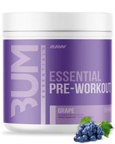 Pó pré-treino RAW Essential Grape 440ml para homens e mulheres