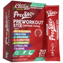 Pó pré-treino Stix Clean Nutraceuticals Pre Stix 20ct Pó pré-treino Stix Clean Nutraceuticals Pre Stix 20ct