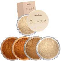 Pó solto textura fina aveludada - glass - ruby rose