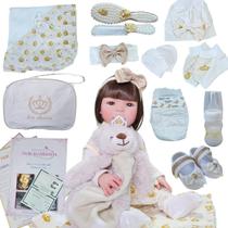 Poa Bege lançamento Boneca Bebe Reborn Menina Silicone Poa Bege lançamento Boneca Bebe Reborn Menina Silicone