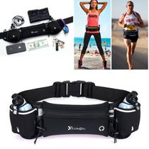 Pochete Corrida Impermeável Fivela elástica Não Balança p/ Celular Neoprene c/2 Garrafas Inclusas 280ml cada