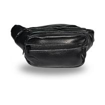 Pochete de Cintura em Couro - Preto Liso Pochete de Cintura em Couro - Preto Liso