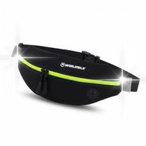 Pochete de Corrida Neoprene Impermeável Winmax Preto com Verde Ajustável com Saída para Fone