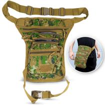 Pochete de Perna Bolsa Cartucheira Tática Camuflada Reforçada Motoqueiro Militar Multiuso Bag Trilha Camping Bornal Masculina - Look Commerce