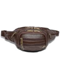 Pochete Feita de Couro Masculina Grande Espaçosa Resistente Pochete Feita de Couro Masculina Grande Espaçosa Resistente