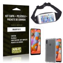 Pochete Galaxy A11+Capa Anti Shock+Película Vidro Blindada