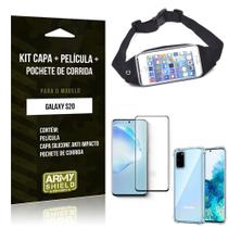 Pochete Galaxy S20+Capinha Anti Impacto+Película Vidro 3D