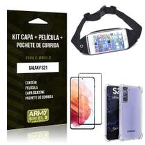 Pochete Galaxy S21 Pochete+Capa Anti Shock+Película Vidro 3D - Armyshield