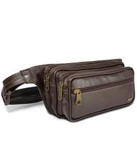 Pochete Grande Masculina De Couro Espaçosa 4 Bolsos Pochete Grande Masculina De Couro Espaçosa 4 Bolsos