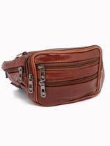 Pochete Masculina Bolsa Cintura Motoqueiro Couro Ref 205