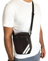 Pochete Masculina De Ombro Mini Bolsa Lateral Marrom