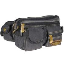 Pochete Masculina Reforçada Bolsa Cintura De Lona Multiuso .