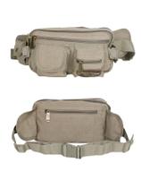 Pochete Masculina Reforçada Em Lona Vários Bolsos