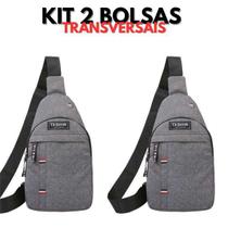 Pochete Masculina Transversal Impermeável Mochila de Peito Bolsa Tiracolo Moderna 1 ou 2 Peças