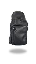 Pochete Peitoral em Couro Preto Liso Pochete Peitoral em Couro Preto Liso