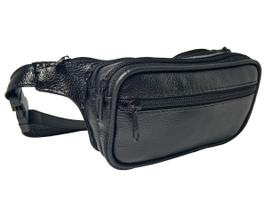 Pochete Pequena De Couro Leve Fina Slim Compacta 4 Bolsos