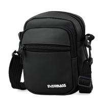 Pochete Shoulder Bag Bolso Everbags Black Emborrachada