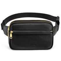Pochetes S-ZONE para mulheres em couro genuíno com bloqueio de RFID, bolsas, estilingue, cintura, peito, presentes, viagem, corrida, alça ajustável, masculina Pochetes S-ZONE para mulheres em couro genuíno com bloqueio de RFID, bolsas, estilingue, cintura, peito, presentes, viagem, corrida, alça ajustável, masculina